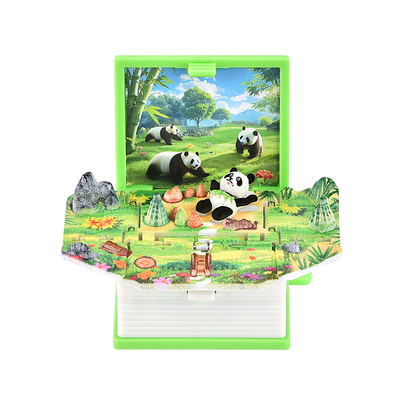 3D Foldable Keychain Panda Claw Machine Gift Box Blind Box Backpack Charm Stress Relief Keychain