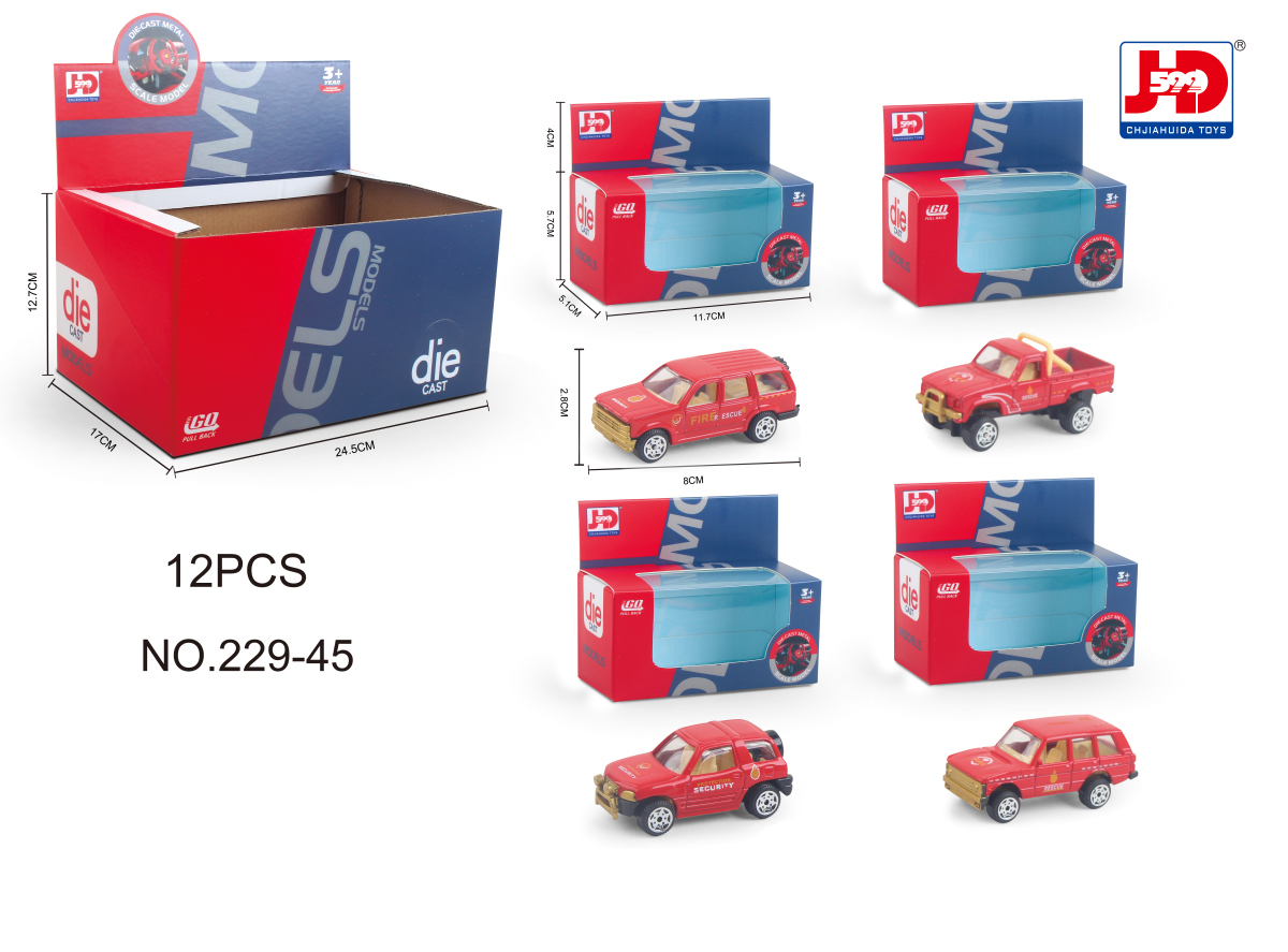 Children's Toy/Alloy Fire Truck 12PCS
