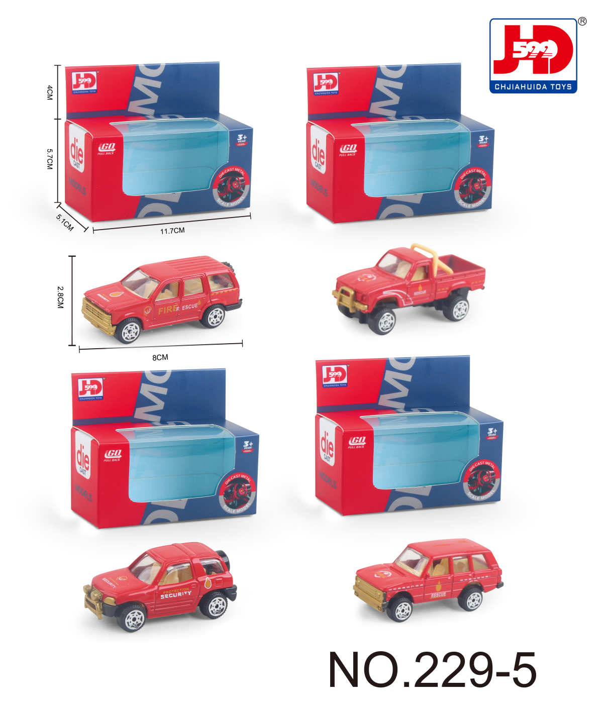 Kids Toys / 4-Piece Alloy Fire Truck Set